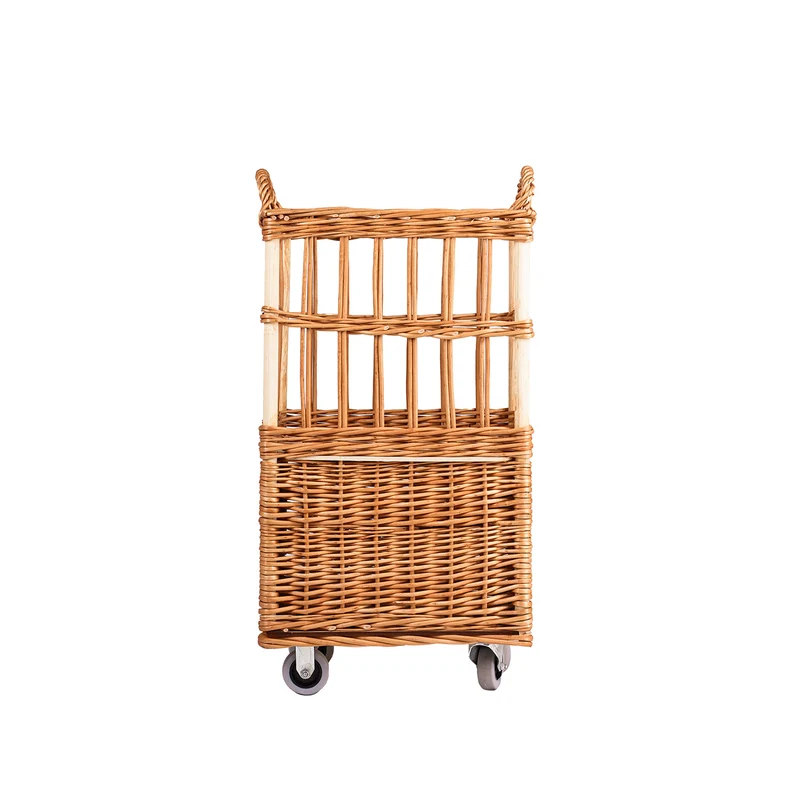 Rinora wicker baguette basket with wheels TheWickerStories