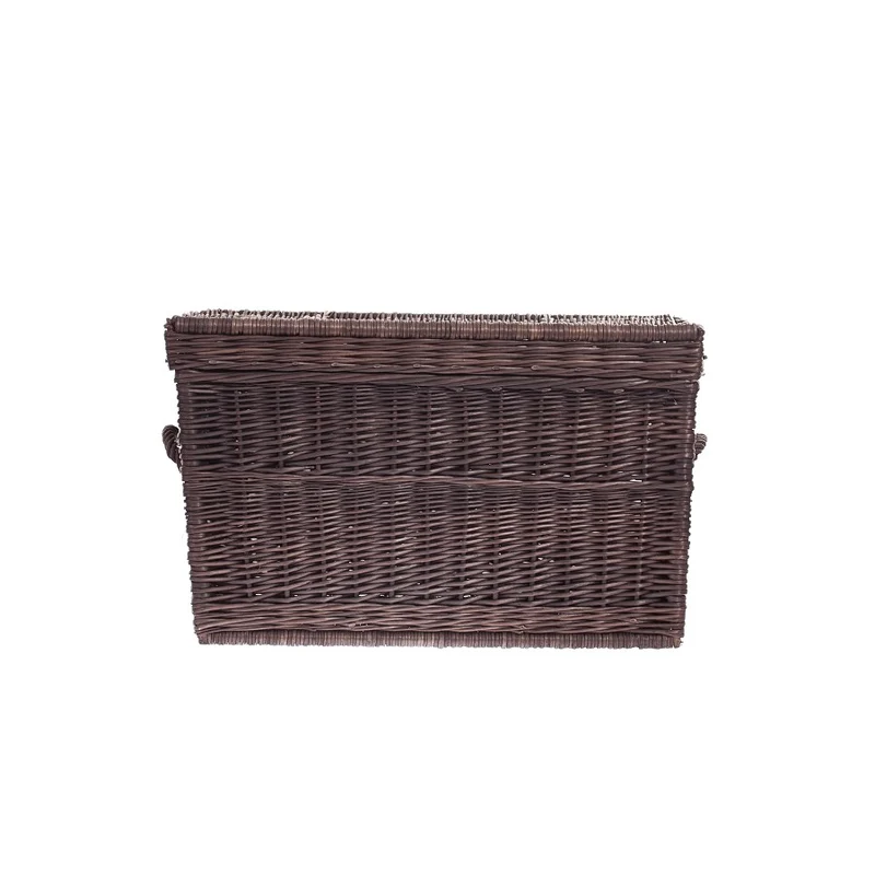 Kalvina wicker storage basket with lid and handles TheWickerStories