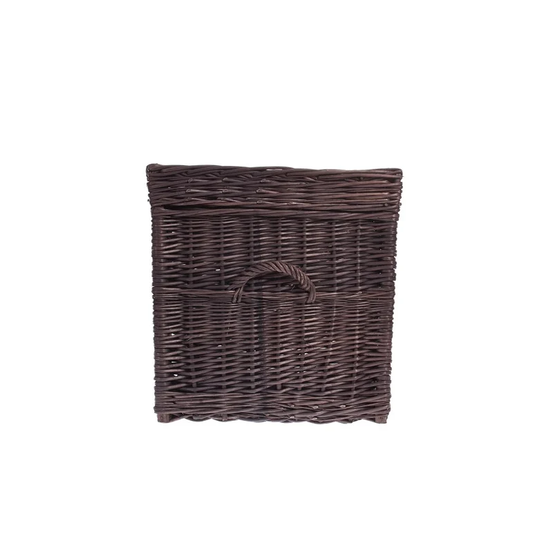 Kalvina wicker storage basket with lid and handles TheWickerStories