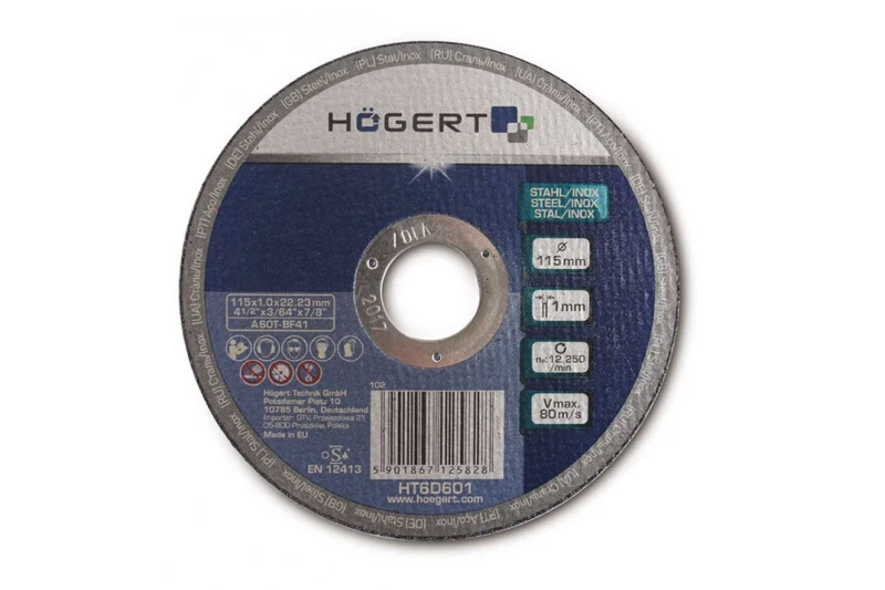 Tarcza korundowa do cięcia metalu i inoxu, 125 x 1.0 x 22.23 mm