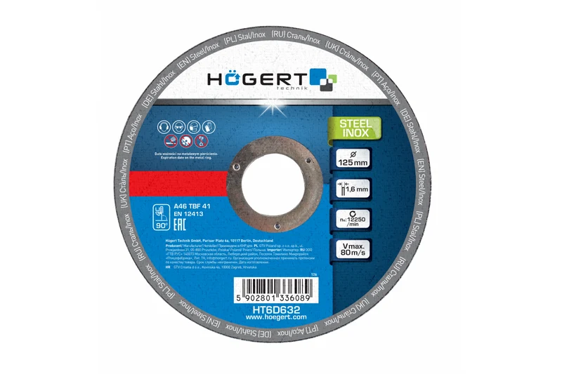 Tarcza korundowa do cięcia metalu i inoxu 10 szt. 125x1,6x22,23