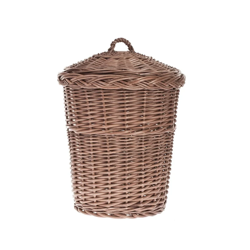 Decora wicker trash bin with lid TheWickerStories