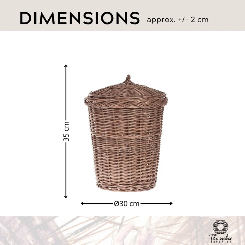 Decora wicker trash bin with lid TheWickerStories
