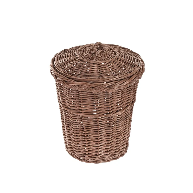 Decora wicker trash bin with lid TheWickerStories