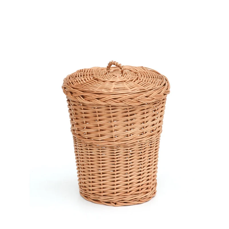 Decora wicker waste bin with lid TheWickerStories
