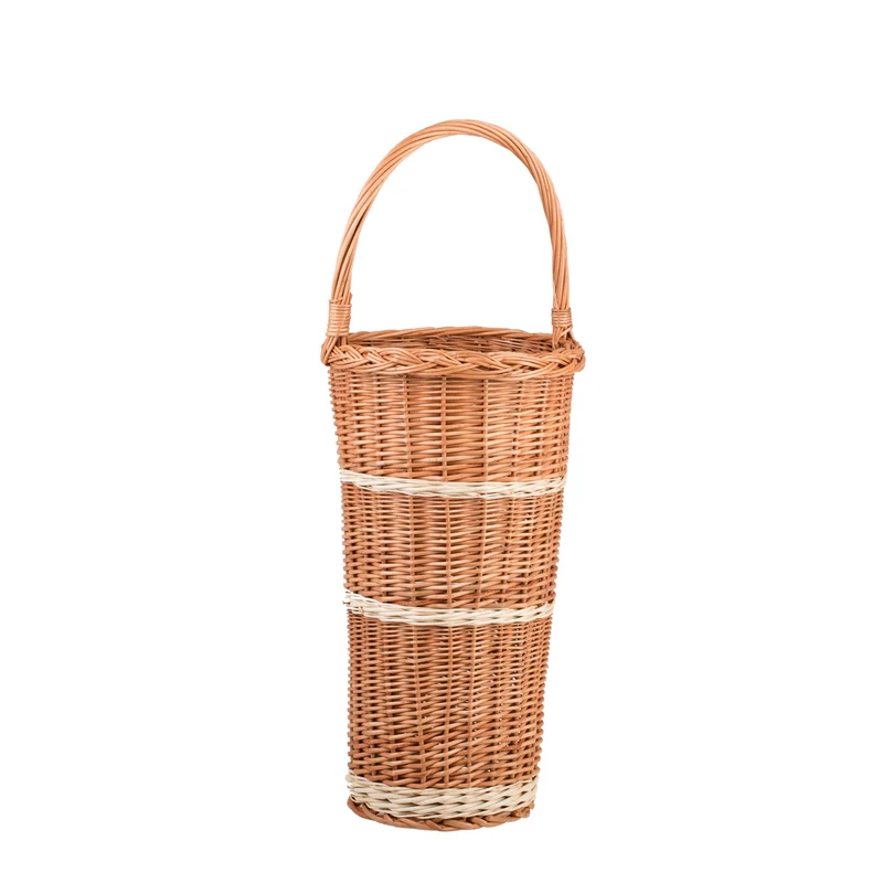 Vulpes wicker umbrella basket, umbrella stand, umbrella holder with handle TheWickerStories