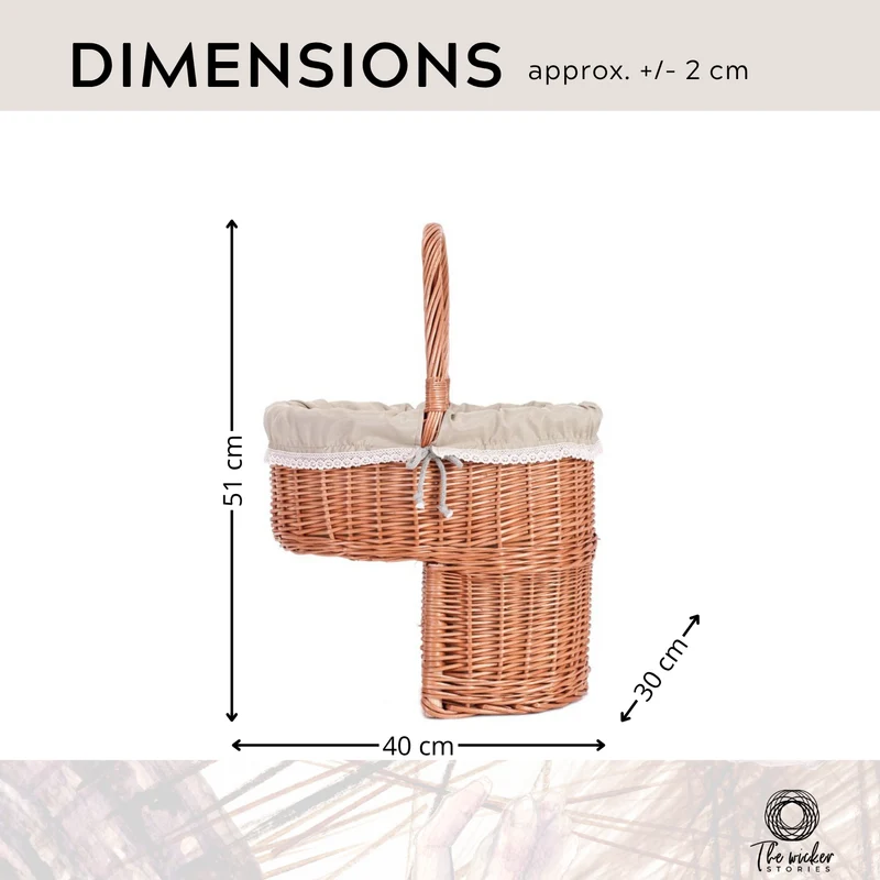 Ovis wicker stair basket, storage container, stair organizer with trim TheWickerStories