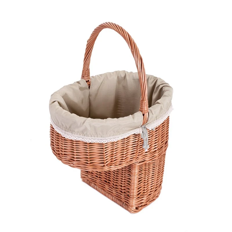 Ovis wicker stair basket, storage container, stair organizer with trim TheWickerStories