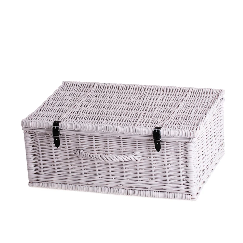 Viviana wicker suitcase with handle and clasp TheWickerStories