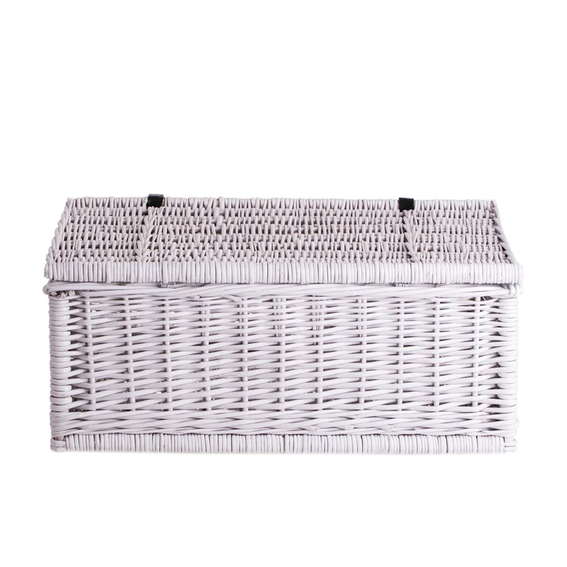 Viviana wicker suitcase with handle and clasp TheWickerStories