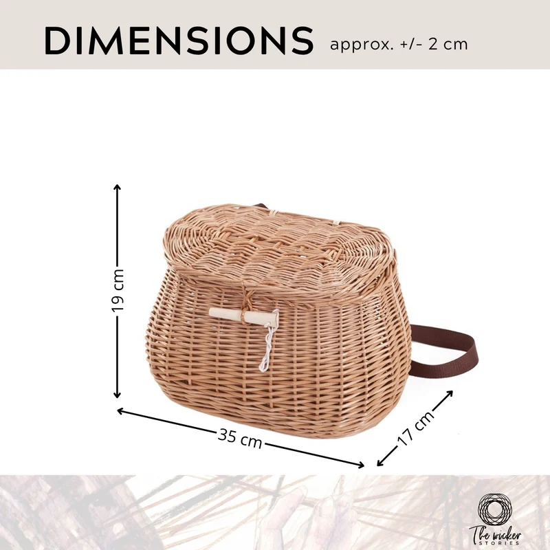 Marone wicker fishing basket, fishing creel, closable fish bag TheWickerStories