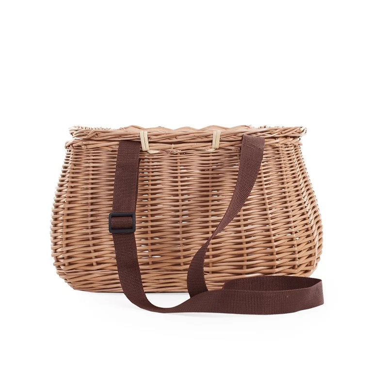 Marone wicker fishing basket, fishing creel, closable fish bag TheWickerStories