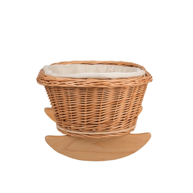 Mimi wicker cradle for dolls, rocking bed with bedding, wicker toy for children TheWickerStories