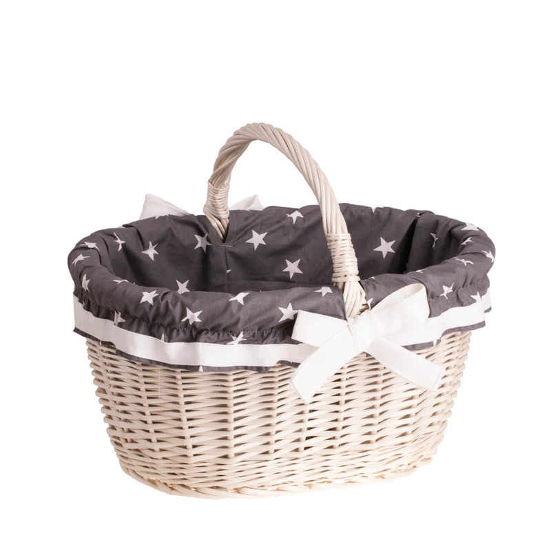Walerissa wicker shopping basket, mushroom and picnic basket, decorative gift basket with trim TheWickerStories
