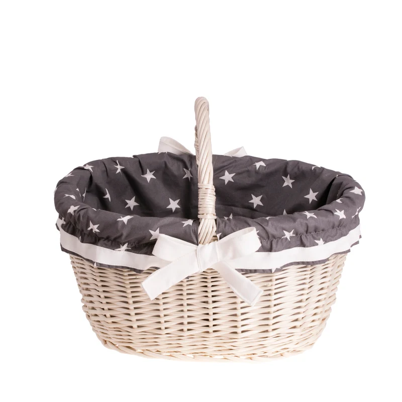 Walerissa wicker shopping basket, mushroom and picnic basket, decorative gift basket with trim TheWickerStories