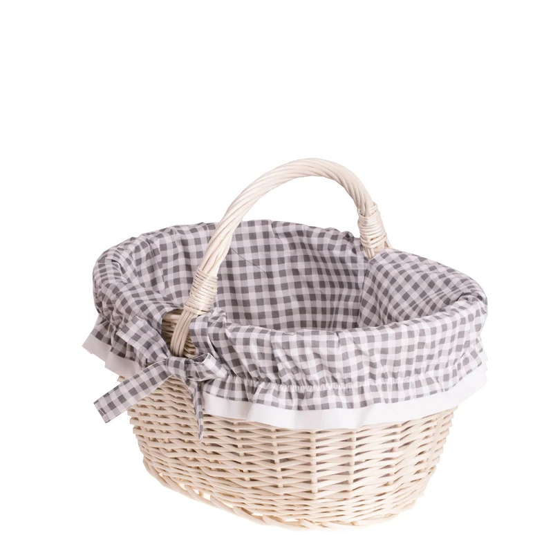 Walerissa wicker shopping basket, mushroom and picnic basket, decorative gift basket with trim TheWickerStories