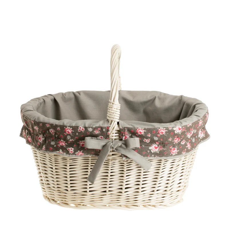 Walerissa wicker shopping basket, basket for mushrooms and picnics, decorative gift basket with trim TheWickerStories