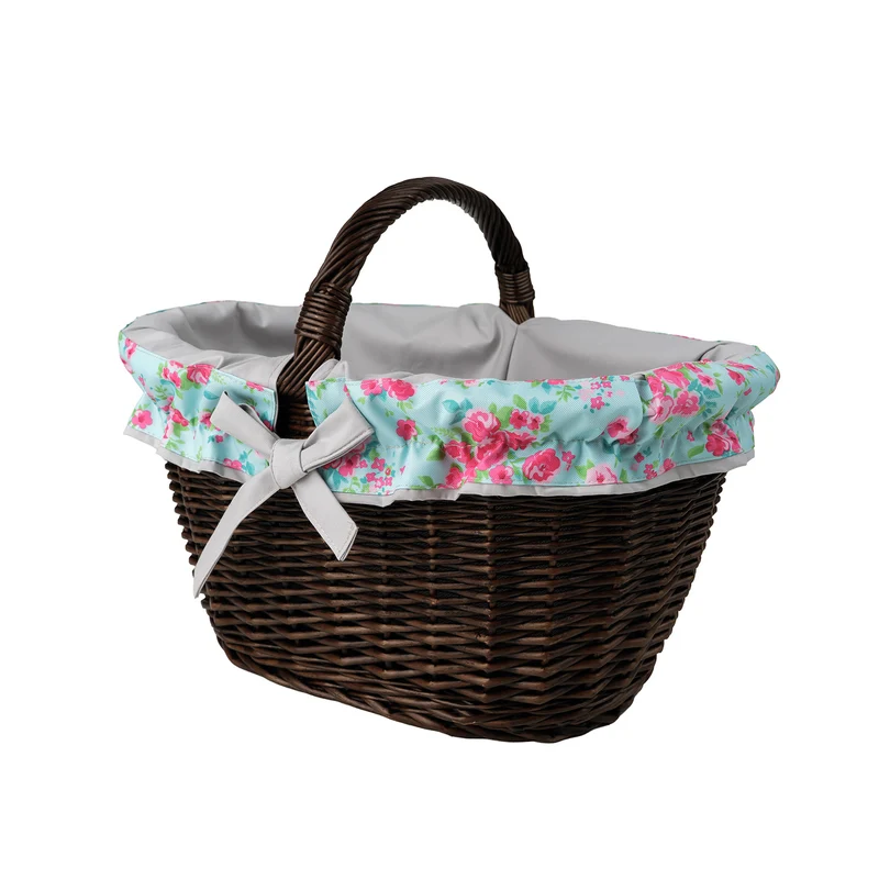 Walerissa wicker shopping basket, mushroom and picnic basket, decorative gift basket with trim TheWickerStories