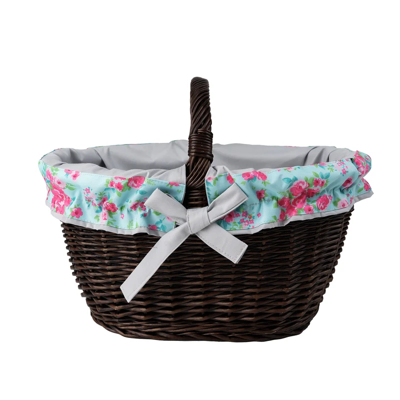 Walerissa wicker shopping basket, mushroom and picnic basket, decorative gift basket with trim TheWickerStories