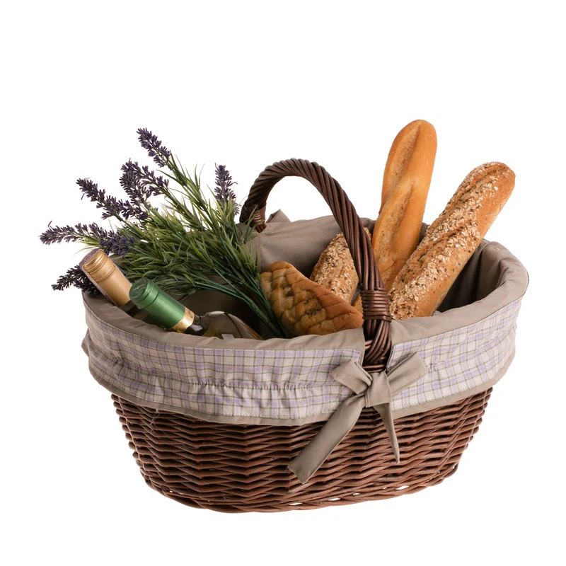 Walerissa wicker shopping basket, mushroom and picnic basket, decorative gift basket with trim TheWickerStories