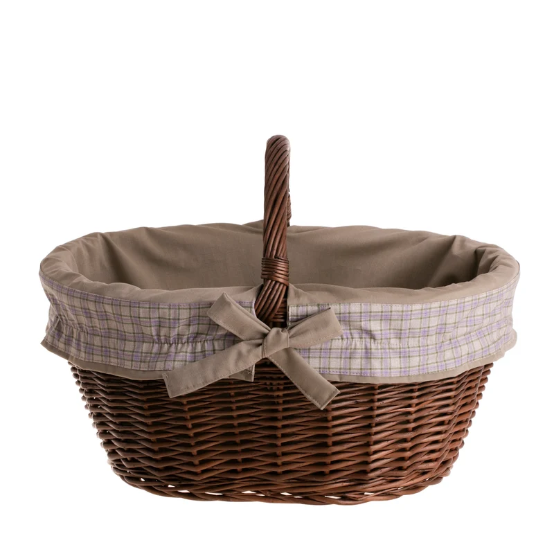 Walerissa wicker shopping basket, mushroom and picnic basket, decorative gift basket with trim TheWickerStories