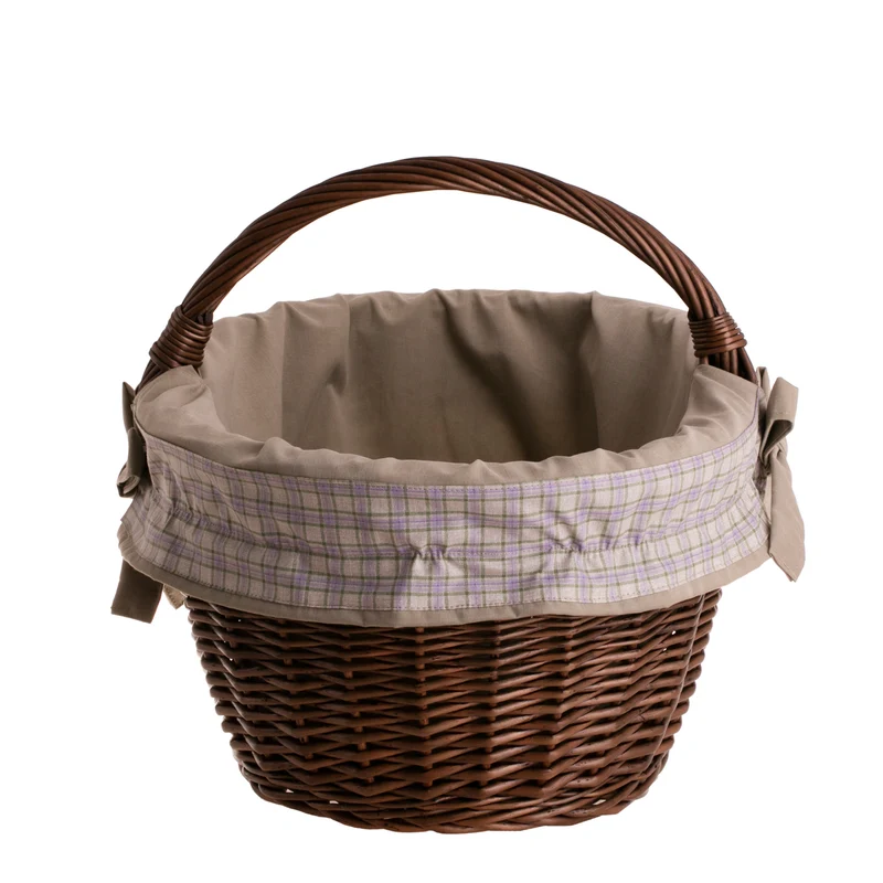 Walerissa wicker shopping basket, mushroom and picnic basket, decorative gift basket with trim TheWickerStories