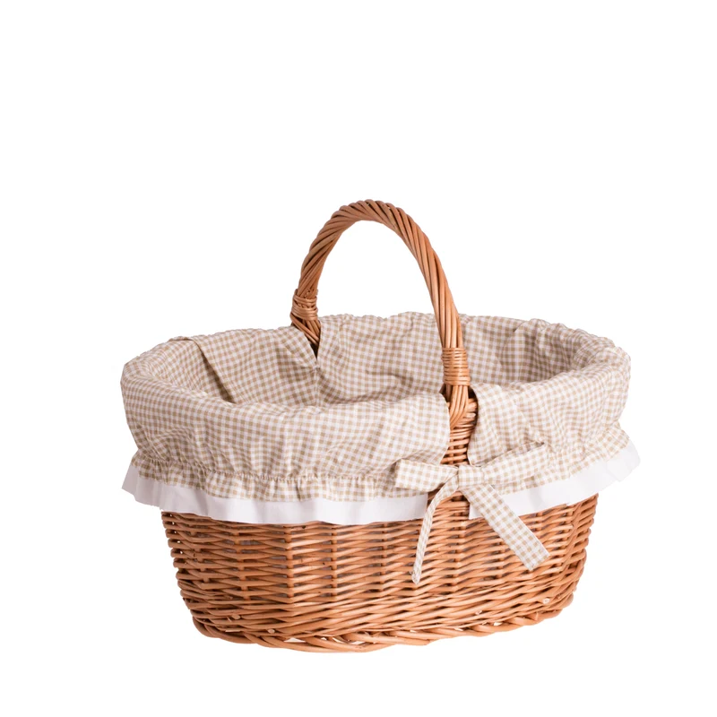 Walerissa wicker shopping basket, mushroom and picnic basket, decorative gift basket with trim TheWickerStories