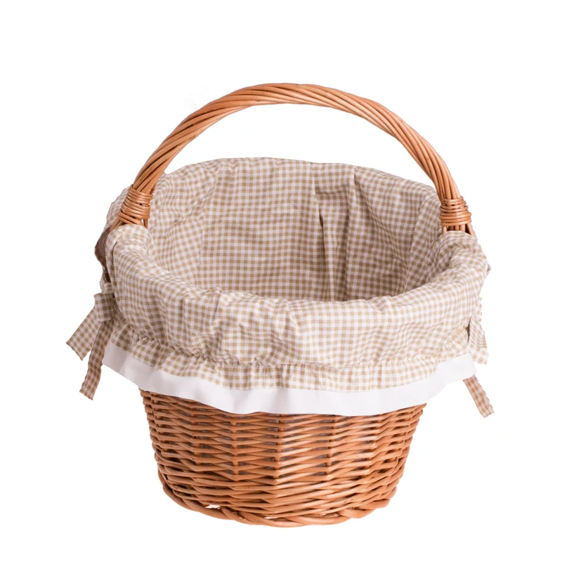 Walerissa wicker shopping basket, mushroom and picnic basket, decorative gift basket with trim TheWickerStories