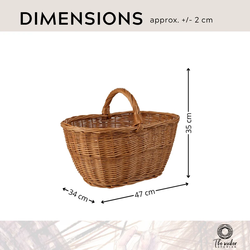 Walerissa wicker shopping basket, mushroom and picnic basket, decorative gift basket TheWickerStories
