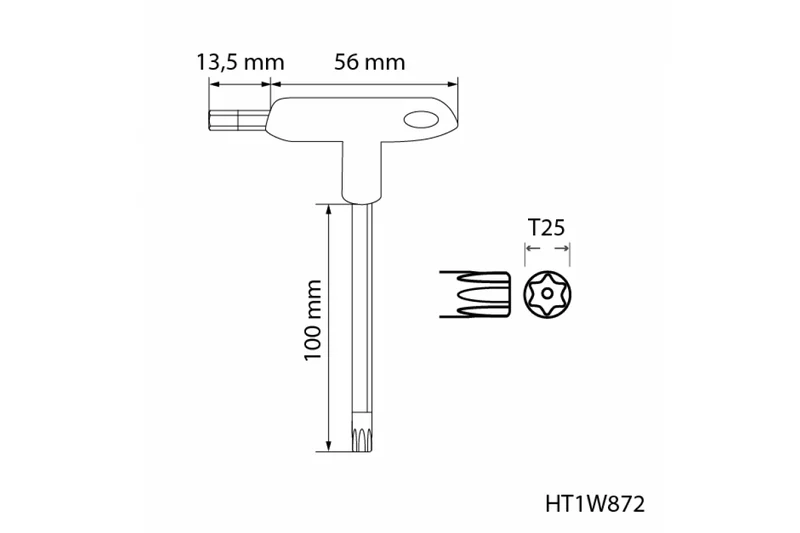Klucze torx security typu-T, długie TT25