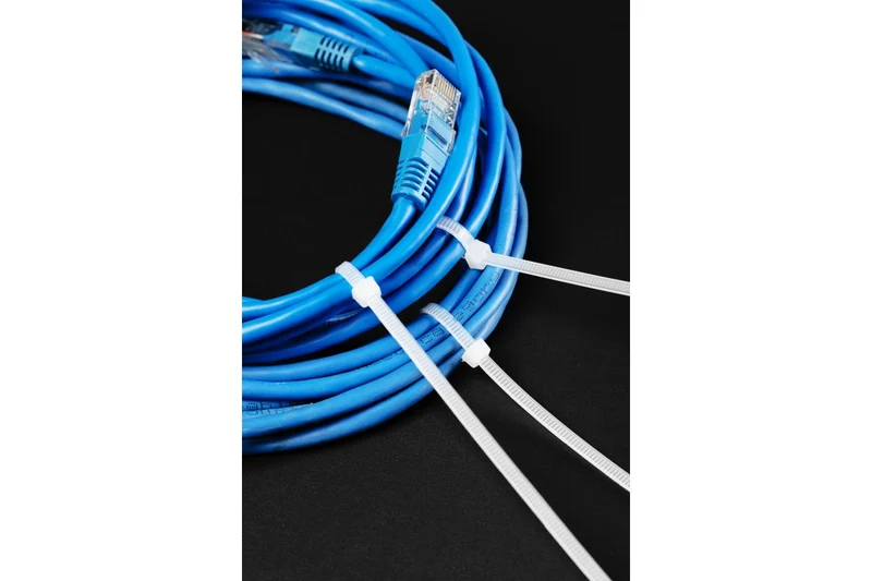 Nylonowe opaski zaciskowe 4,8 x 300 mm, 25 szt., białe