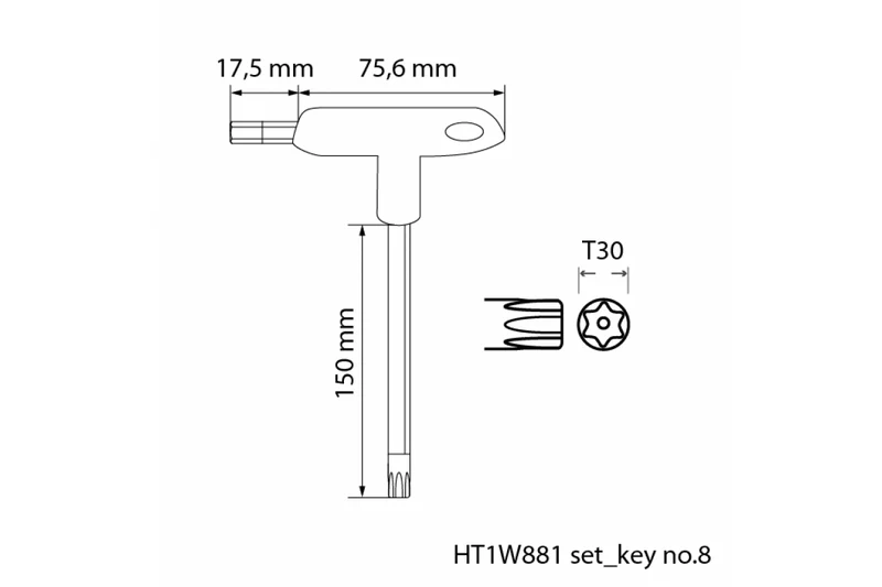 Zestaw kluczy torx security typu-T, długie 10 szt