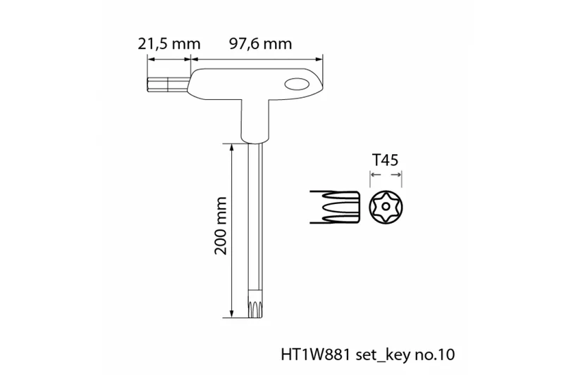 Zestaw kluczy torx security typu-T, długie 10 szt