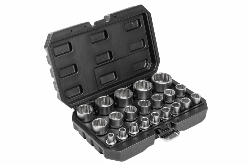 Zestaw kluczy nasadowych 1/2", 21 szt.