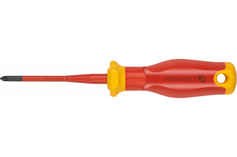 Wkrętak płasko-krzyżowy, PZ1/SL5 80 mm, 1000V, SLIM, S2