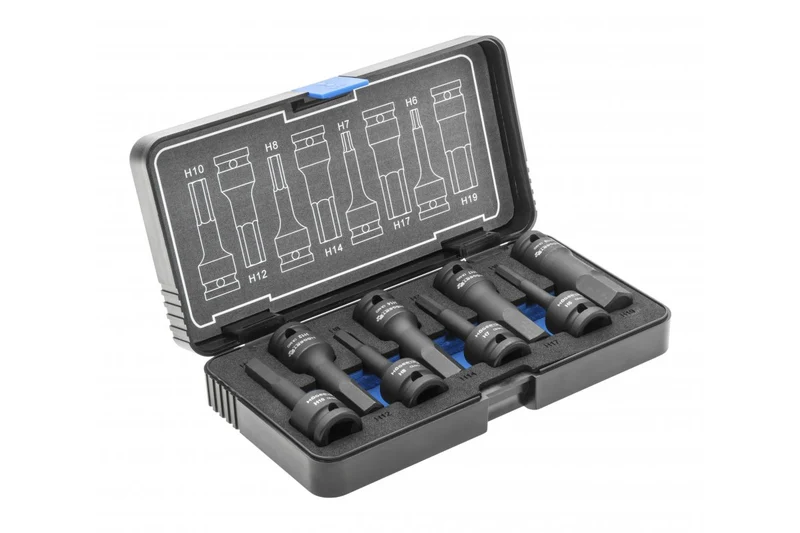 Zestaw kluczy trzpieniowych, udarowych Hex 8 szt., 1/2", CrMo