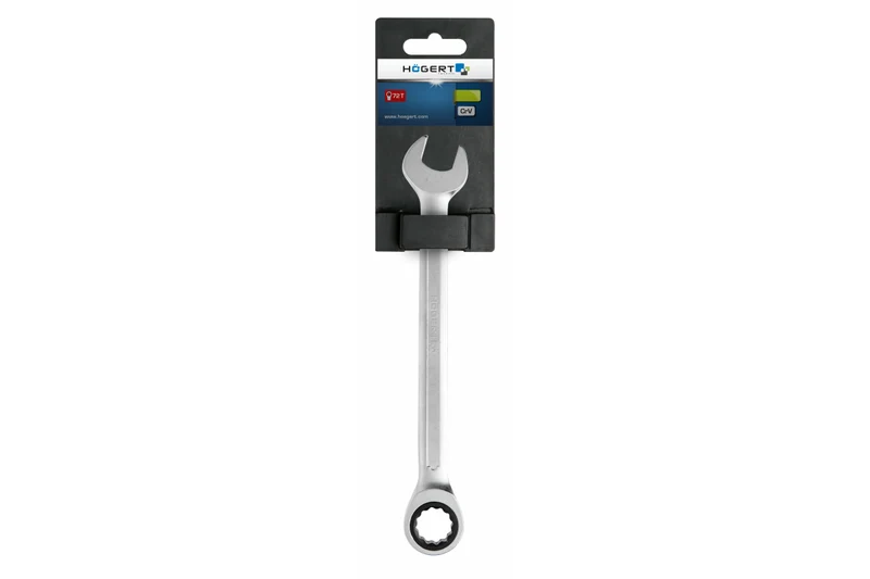 Klucz płasko oczkowy z grzechotką, ze stali CrV, 12 mm, 72T