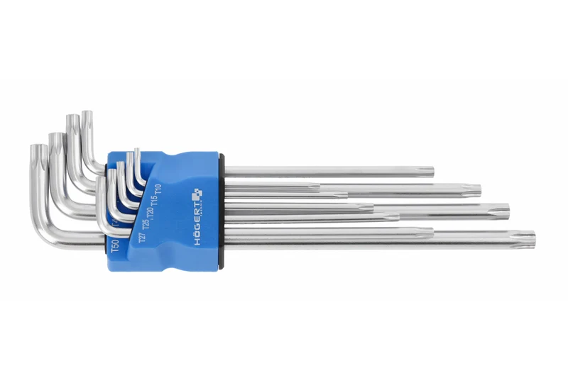 Klucze torx S2, 9 szt. extra długie