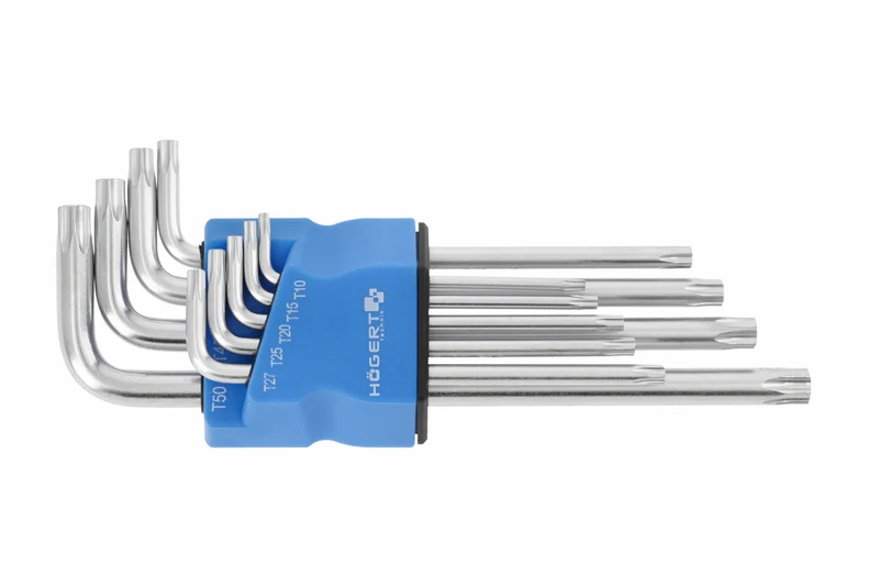 Klucze torx S2, 9 szt. długie