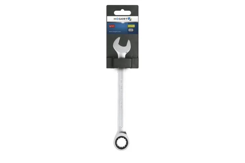 Klucz płasko oczkowy z grzechotką, ze stali CrV, 6 mm, 72T