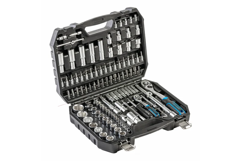 Zestaw narzędziowy 112 szt., CrV, grzechotki 1/4" i 1/2"
