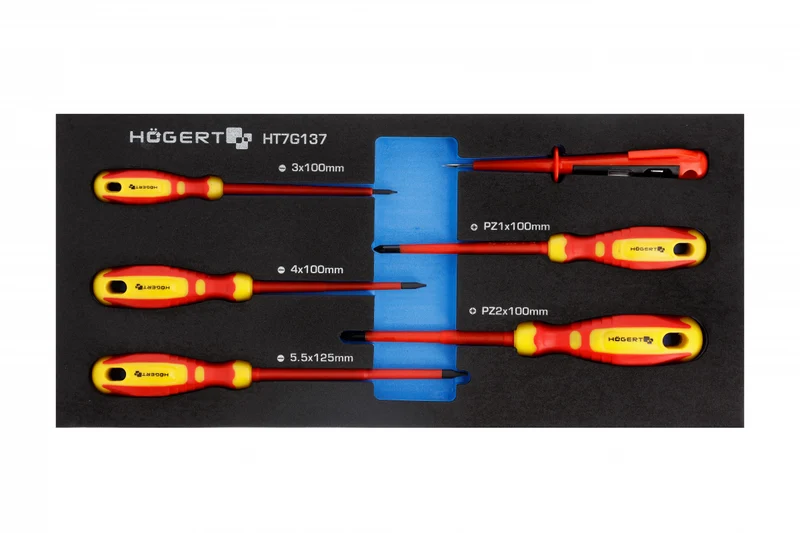 Zestaw wkrętaków 1000V i tester napięcia 6 szt., wkład EVA