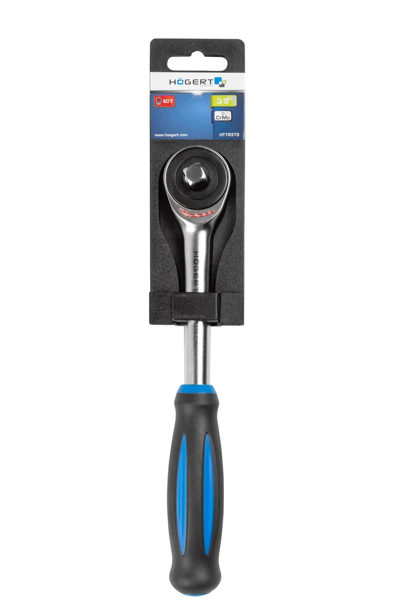 Grzechotka 3/8" z obrotową rękojeścią, 60 zębów, CrMo