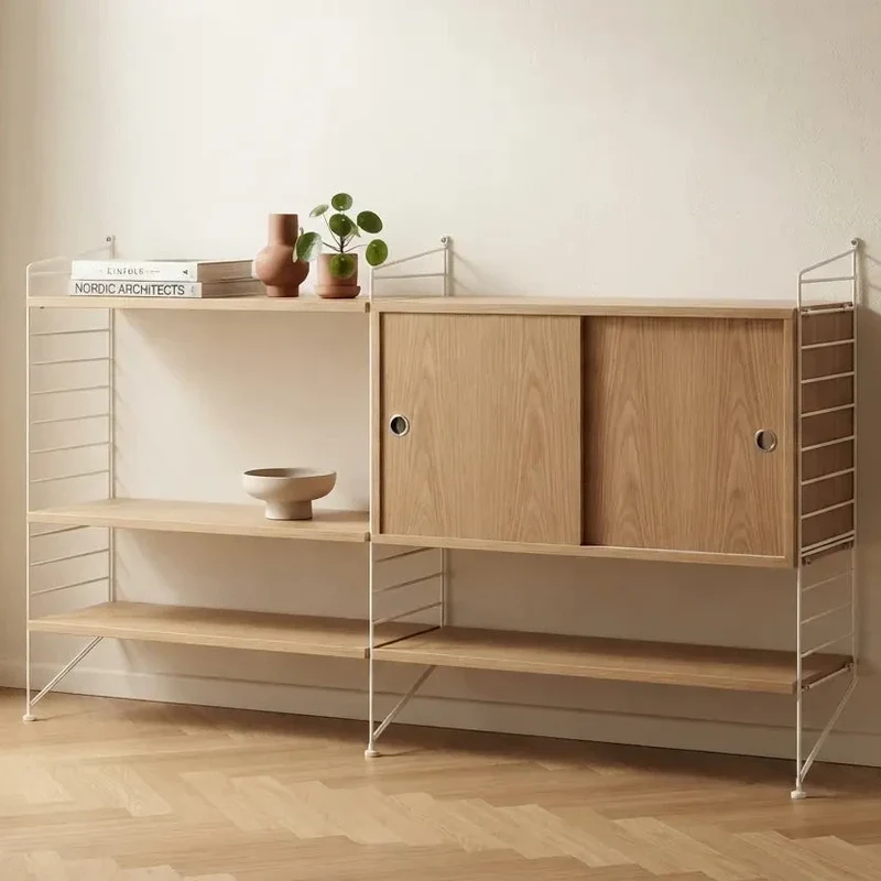 String Regalsystem Wohnzimmer Set 140 cm – 3. Bodenleiter geschenkt