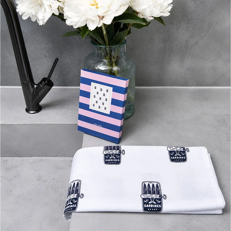 Geschirrtuch “Sardinen” | Maritimes Design | Lou Loto