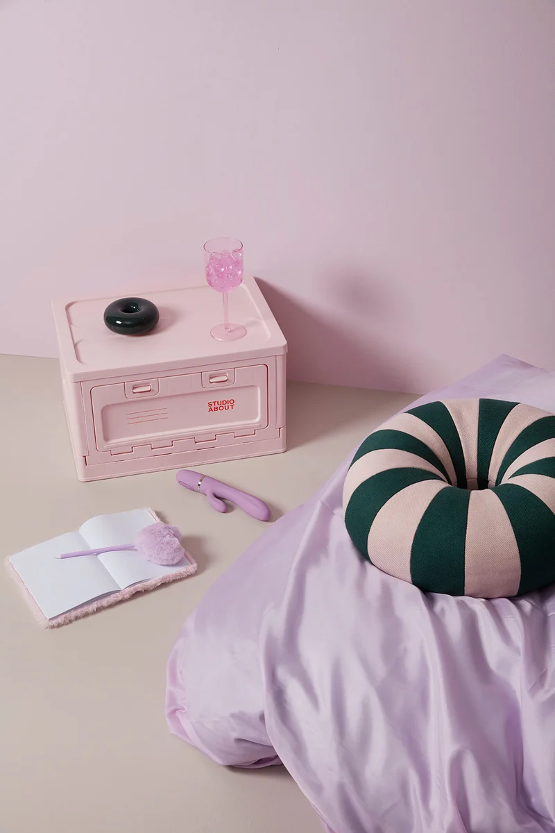 FLOAT PILLOW, DARK GREEN/ROSE