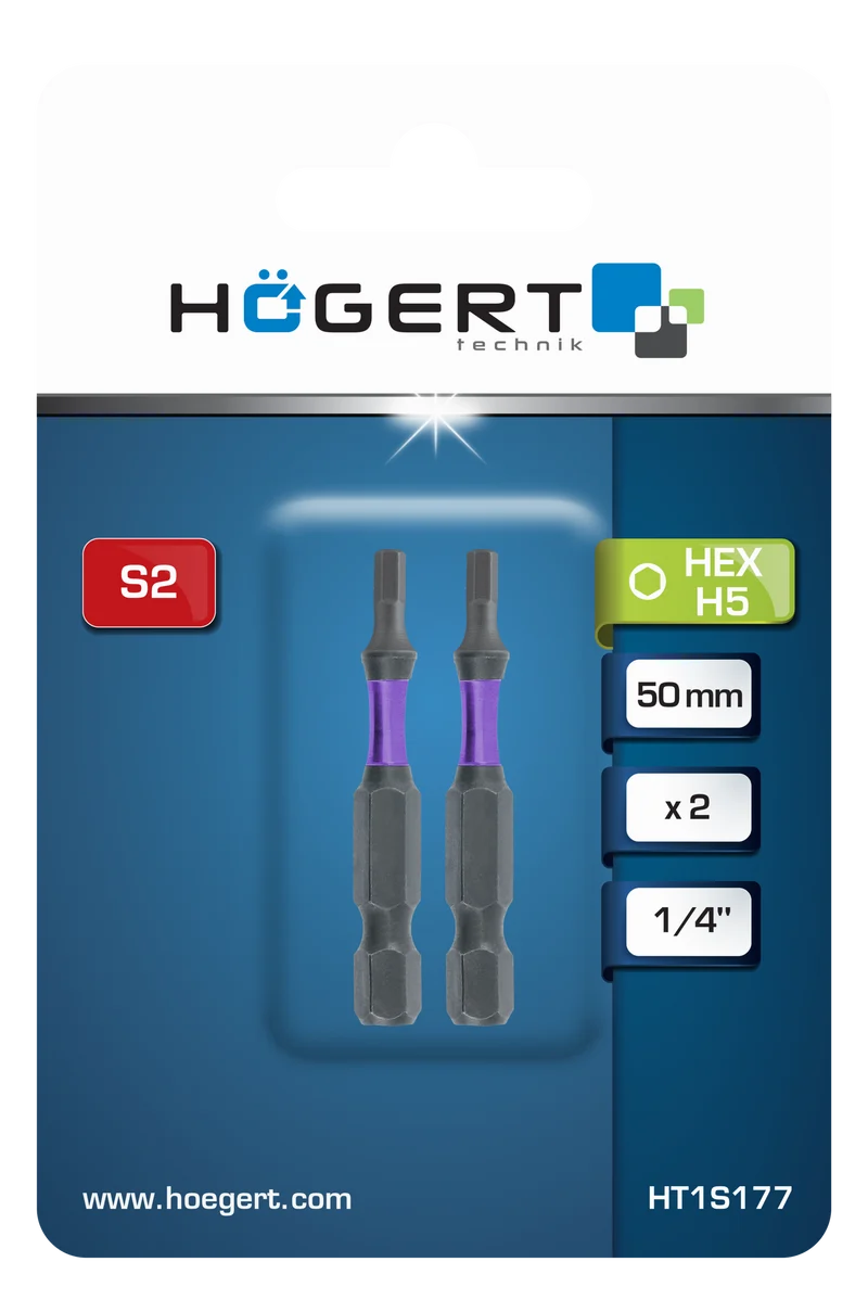 Końcówka wkrętakowa udarowa Hex H5 50mm 2 SZT