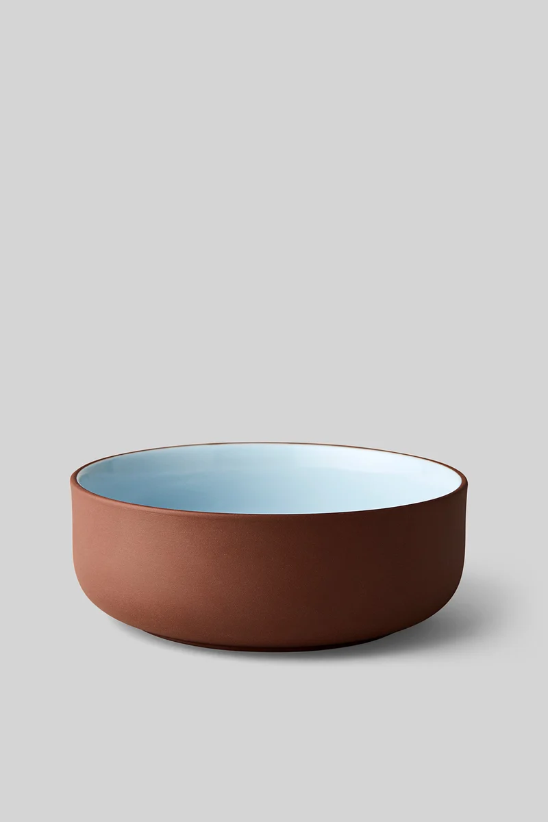 CLAYWARE, BRUNCH BOWL, 2 PCS, TERRACOTTA/BLUE