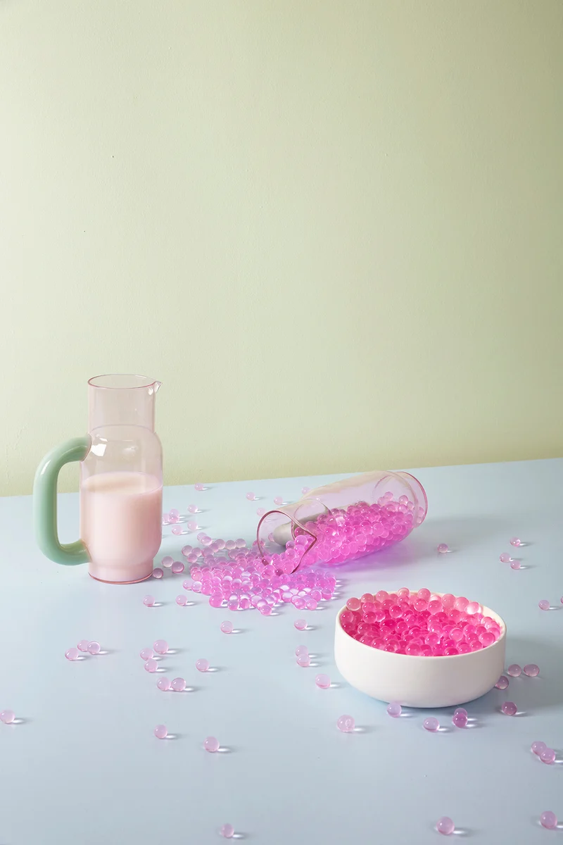 PITCHER, ROSE/MILKY JADE