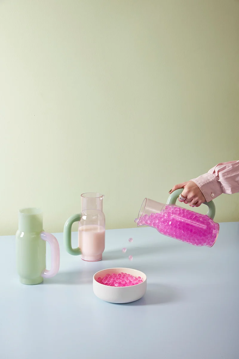 PITCHER, ROSE/MILKY JADE